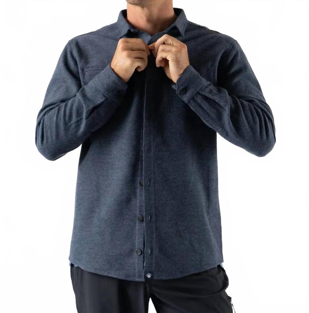 NEW RABBIT men's high country wool shirt in midnight blue